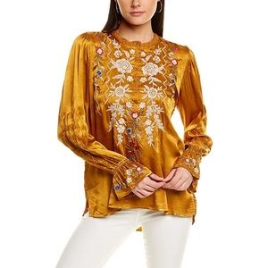 NWT Johnny Was Workshop Roma Embroidered Victorian Blouse